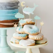 Party picks o Cupcake topper "Balena" azzurra (7pz)