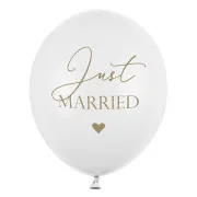 Palloncini decorativi bianchi "Just Married" - cm 30 (6pz)