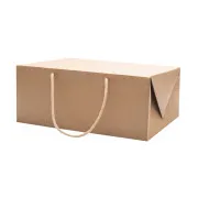 Shopping box in carta avana con manici in corda 