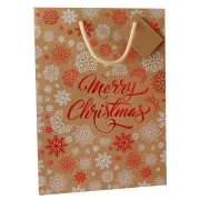 Shopping bags AVANA con tag e manici in corda "MERRY CHRISTMAS ROSSO"  (cm 33 + 10 x 45)