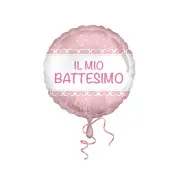 Palloncino tondo il foil IL MIO BATTESIMO rosa _ ø cm 45