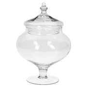 Vaso in vetro sagomato con coperchio (cm 17 x 28)