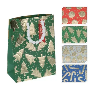 Shopper regalo natalizia "Adorabile" con tag e manico soft (cm 26 x 32 + 10)