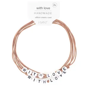 Corda elastica con lettere "WITH LOVE" (2pz)