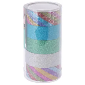 Set di Nastri adesivi Washi tape glitter "Mix fantasia" (5 pz)