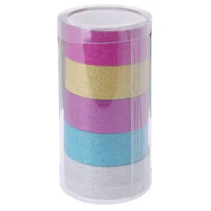 Set di Nastri adesivi Washi tape glitter "Mix tinta unita" (5 pz)