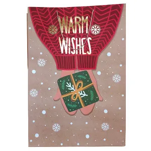Mega shopper natalizia "Warm wishes" (cm 50 x 73)