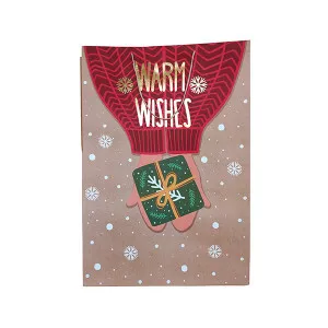 Shopper natalizia "Warm wishes" (cm 25 x 34)