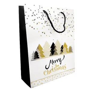 Shopper  Black & Gold "Merry Christmas" con stampa gold foil (cm 32 x 26)