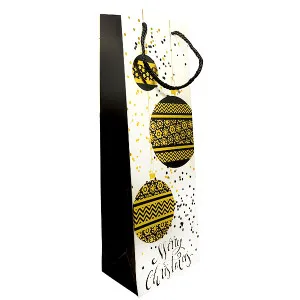 Shopper Portabottiglia Black & Gold "Palline" con stampa gold foil 