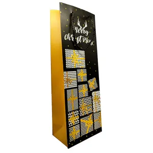 Shopper Portabottiglia Black & Gold "Regali" con stampa gold foil 
