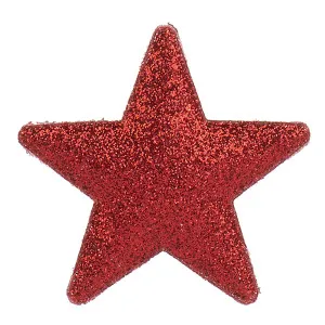 Stelle adesive in tessuto Glitter Rosso (4pz)