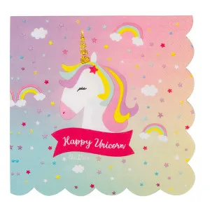 Tovaglioli in carta smerlati Happy Unicorn (16pz)