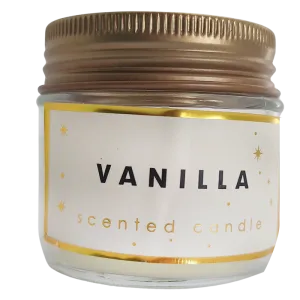Candela profumata "Vanilla" in vaso vetro (cm 6x5)