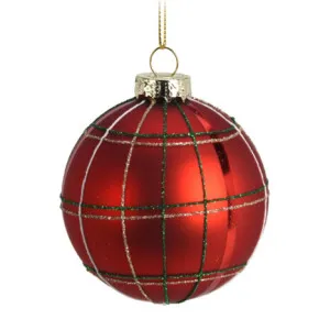 Pallina di Natale in vetro SCOZZESE Rosso (ø cm 8)