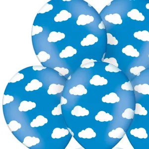 Palloncini decorativi azzurri con nuvolette - cm 30 
