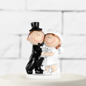 Cake topper "Sposi Cartoon con Calici"