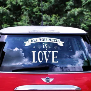 Sticker per Auto "All you need is love" cm 33x45-21