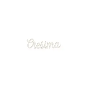 Scritta decorativa in legno bianco "CRESIMA" (cm 5,5 X 1,2)