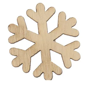 Decorazione "Cristallo di neve spesso" in legno con adesivo (8pz)