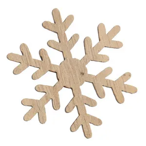Decorazione "Cristallo di neve sottile" in legno con adesivo (8pz)