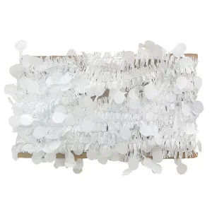Nastro sintetico "Natalissimo" Bianco con palline (cm 1 x 7 mt)