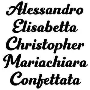 esempi testo lungo alfabeto corsivo