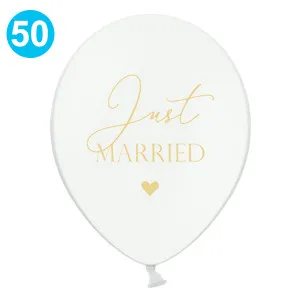 Palloncini decorativi bianchi "Just Married" - cm 30