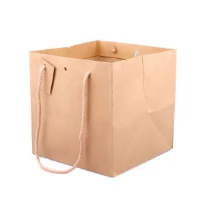 Shopping bags AVANA CUBE con tags, manici in corda e foro passa-nastro - cm 18 x 17,5 x 18 (10pz)