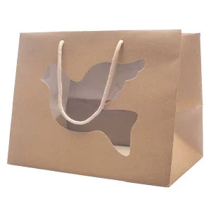 Shopping bags con manici in corda e finestra COLOMBA (cm 32 + 22 x 26h)