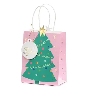 Shopper in carta sagomata con tag "Albero di Natale" (cm 14 + 8 x 20,5) 