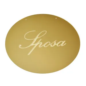 Cartello in plexiglas oro specchio "Sposa" (cm 36 x 32)