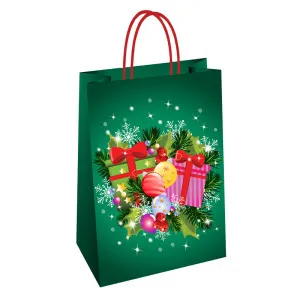  Shoppers in carta CHRISTMAS SPLIT con manico ritorto (25 pz)