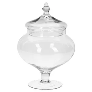 Vaso in vetro sagomato con coperchio (cm 17 x 28)