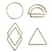 Decoro Fibbia Geometrica passa nastro oro (set 4pz)