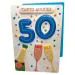 Biglietto augurale 3D "Compleanno 50 Azzurro"
