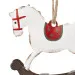 Decorazione in latta "Cavallo a dondolo" bianco (cm 6)