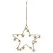 Decorazione natalizia "Stella con campanellini" in metallo glitter oro (cm 17)