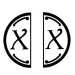 Iniziale doubleface "X" in metallo per Ceralacca