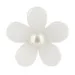 Fiore a 5 petali in plastica con perla (12pz)
