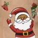 Sacco Porta doni in juta con Babbo Natale "Merry Christmas"