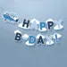 Banner Happy Birthday "LITTLE PLANE" aereo e nuvolette