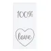 Etichette in foglio in carta bianca "100% LOVE"