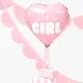 Palloncino decorativo in foil Cuore "It's a girl" (cm 45)
