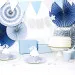 Festone bandierine "Bunting" tonalità azzurro e argento (1.3 mt)-01