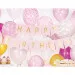 Banner bandierine Rosa con scritta dorata "Happy Birthday"-09