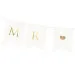 Banner sposi bandierine bianche con scritta dorata "Mr and Mrs"-04