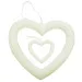 Decorazione "Silhouette cuore" bianco floccato