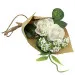 Bouquet di rose Bianche in cono di carta kraft con cordino (cm 6 x 15)