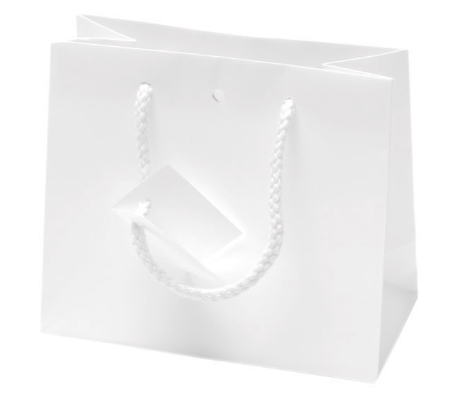 50 Wedding Bag personalizzate bianca Sacchetti carta matrimonio manico quadro 